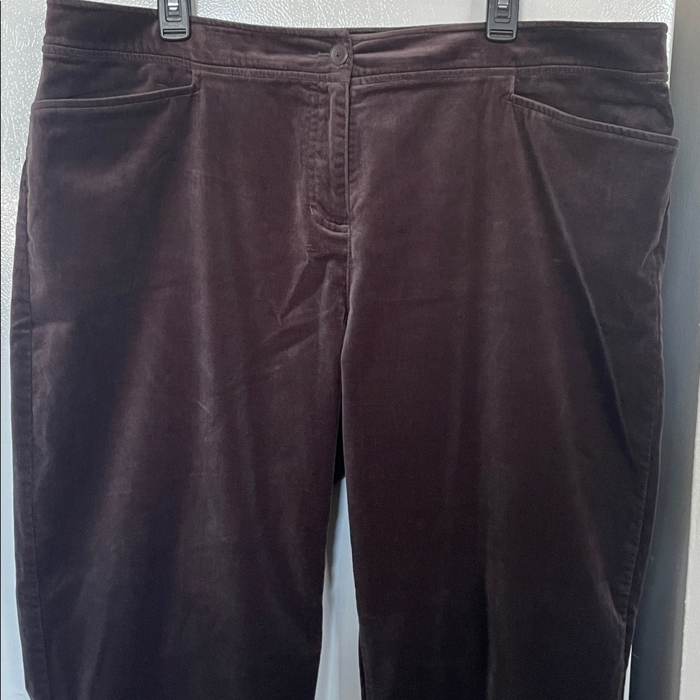 Eileen Fisher Women’s XL Plus Versatile‎ Deep Brown Purple Pant - Picture 8 of 14